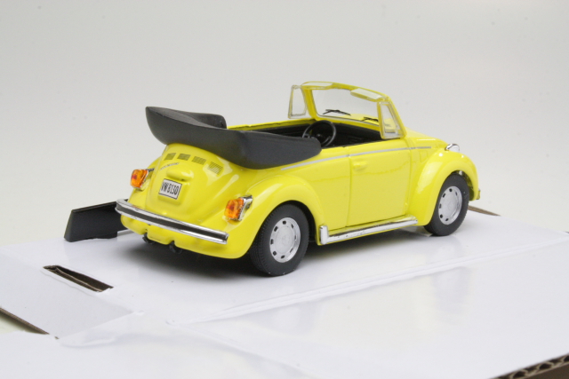 VW Kupla Cabriolet, keltainen - Sulje napsauttamalla kuva