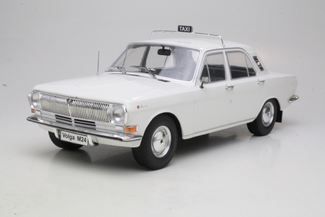 Volga GAZ M24 1969, valkoinen "Taxi"