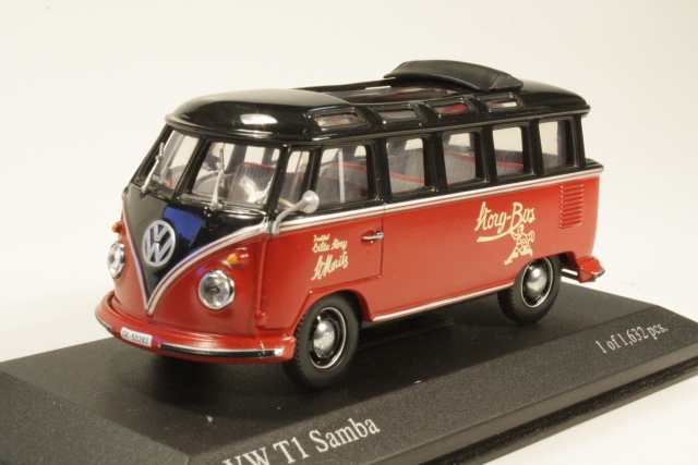 VW T1 Samba 1963, punainen/musta "Villa Story"