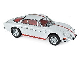 Alpine Renault A110 1600S 1971, valkoinen/punaiset raidat Alpine Renault A110 1600S 1971, valkoinen/punaiset raidat