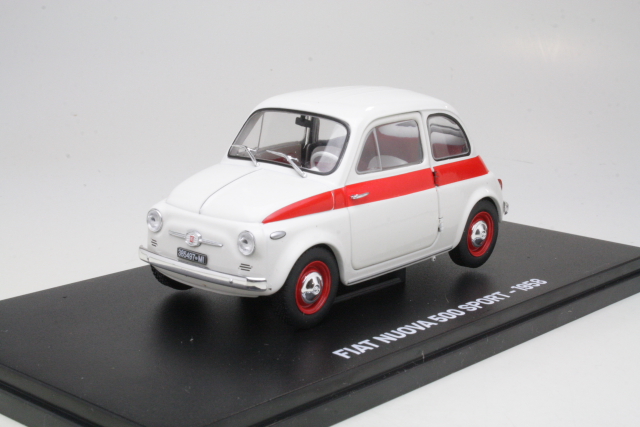 Fiat Nuova 500 Sport 1958, valkoinen/punainen