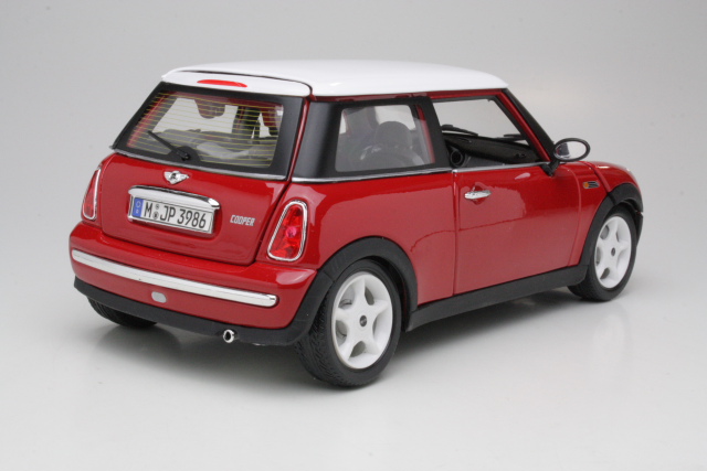 Mini Cooper 2001, punainen/valkoinen - Sulje napsauttamalla kuva