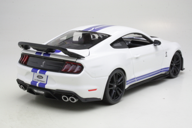 Ford Mustang Shelby GT500 Coupe 2020, valkoinen/sininen