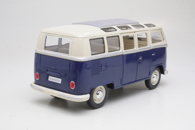 VW Samba Bus 1962, sininen/valkoinen