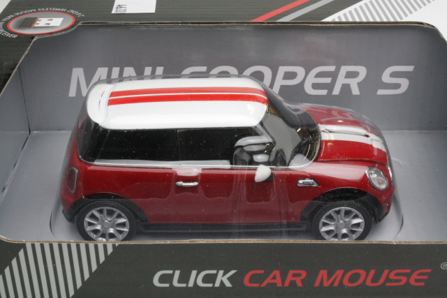 Mini Cooper, punainen/valkoinen. Johdoton optinen rullahiiri.