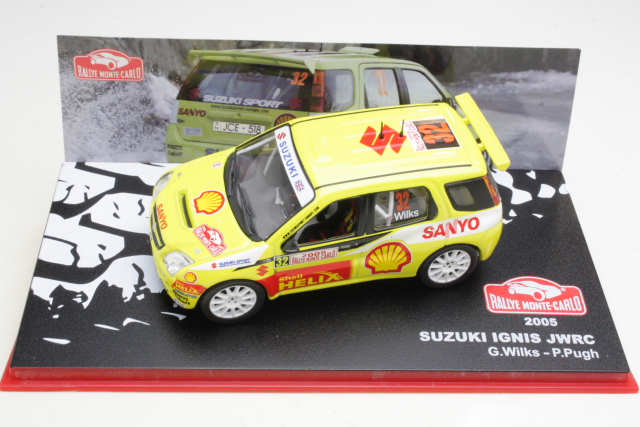 Miniature Voiture Rallye Suzuki Ignis S1600 – Monte Carlo 2005 – Échelle 1/43 – Jaune (occasion)