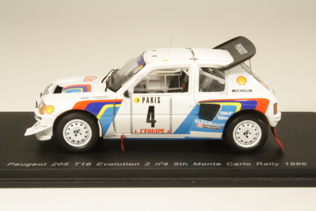 Peugeot 205 T16 Evo2, 5th. Monte Carlo 1986, J.Kankkunen, no.4