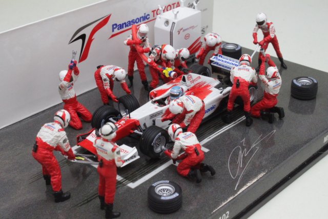 Toyota TF102, F1 2002, M.Salo Pitstop diorama - SIGNED