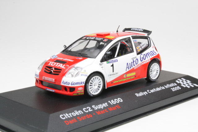 Modèle Réduit CITROËN C2 SUPER 1600 Rallye Cantabria Infinita 2005 - Échelle 1:43 - Avec Boîtier