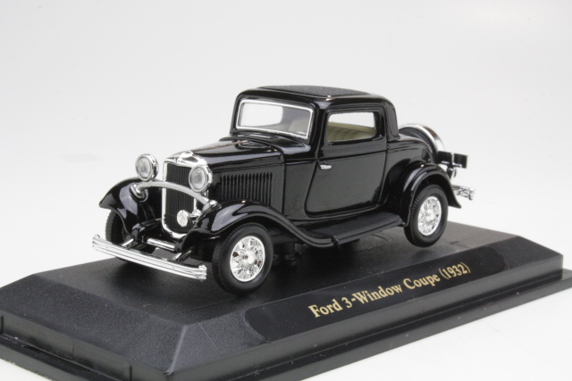 Ford 3-Window Coupe 1932, musta - Sulje napsauttamalla kuva