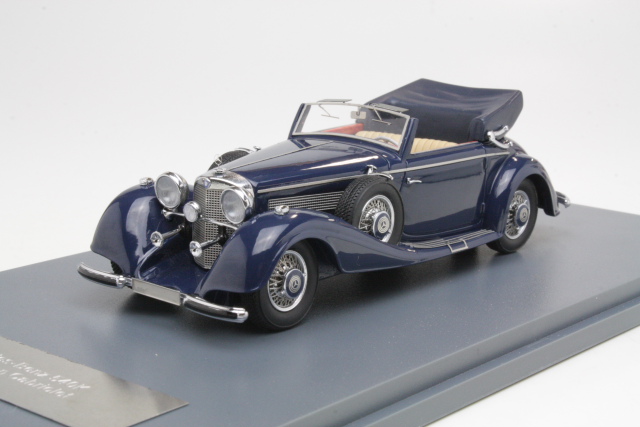 Mercedes 540K Type A Cabriolet 1936, tummansininen - Sulje napsauttamalla kuva