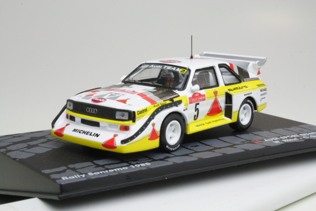 Audi Sport Quattro S1, San Remo 1985, W.Rohrl, no.5 - Sulje napsauttamalla kuva