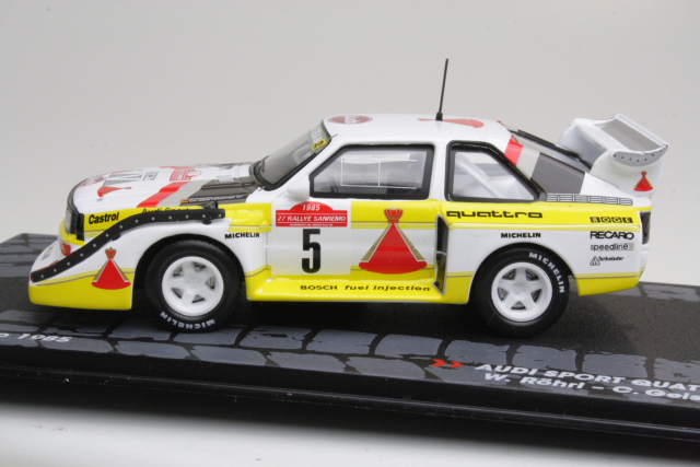 Audi Sport Quattro S1, San Remo 1985, W.Rohrl, no.5 - Sulje napsauttamalla kuva