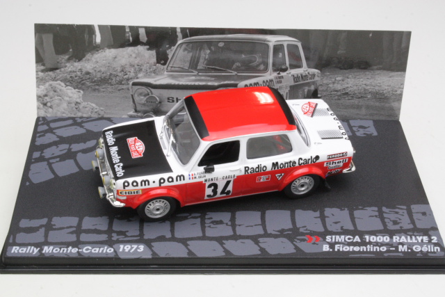 Simca 1000 Rallye 2, Monte Carlo 1973, B.Fiorentino, no.34 - Sulje napsauttamalla kuva