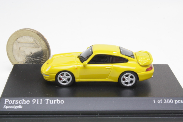 Porsche 911 (993) Turbo 1995, keltainen - Sulje napsauttamalla kuva