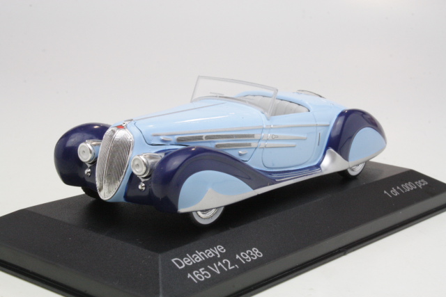 Delahaye 165 V12 1938, sininen/harmaa - Sulje napsauttamalla kuva