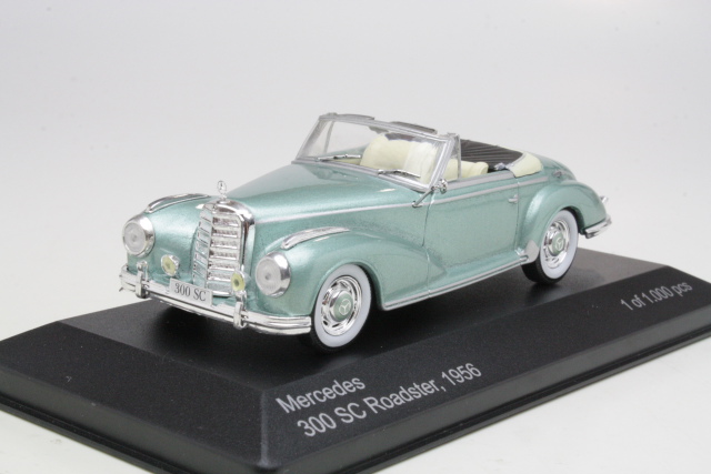 Mercedes 300SC Roadster 1956, vaaleanvihreä - Sulje napsauttamalla kuva