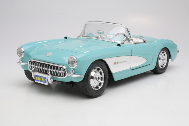 Chevrolet Corvette 1957, turkoosi - Sulje napsauttamalla kuva