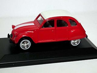 Citroen 2CV, punainen/valkoinen raita - Sulje napsauttamalla kuva