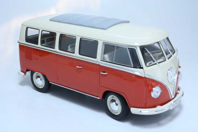 VW T1 Bus 1962, punainen/kerma - Sulje napsauttamalla kuva
