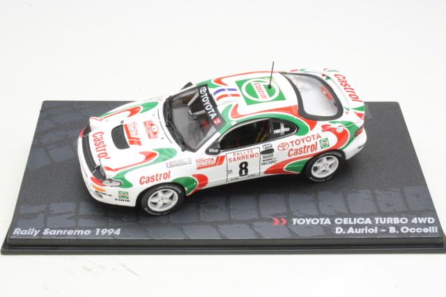 Toyota Celica Turbo 4WD ST185, San Remo 1994, D.Auriol, no.8 - Sulje napsauttamalla kuva