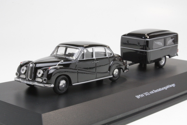 BMW 502 Sedan with Westfalia funeral trailer