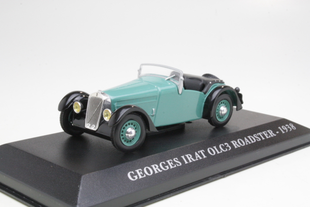 Georges Irat OLC3 Roadster 1938, turkoosi - Sulje napsauttamalla kuva