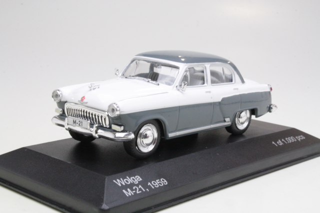 Volga GAZ M21 1959, harmaa/valkoinen - Sulje napsauttamalla kuva