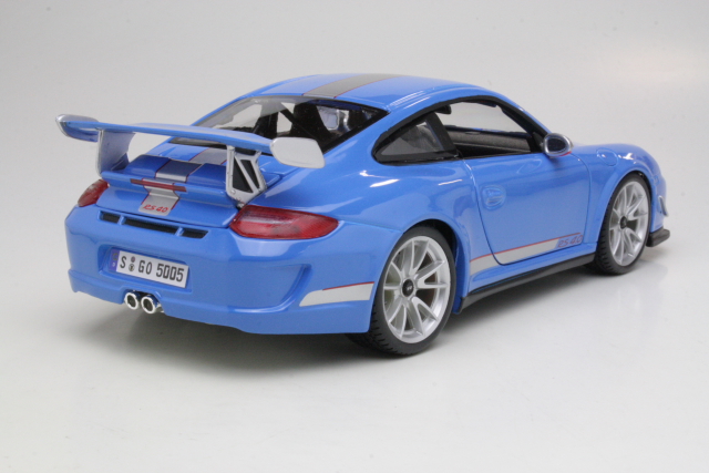Porsche 911 GT3 RS 4.0 2011, sininen/hopea - Sulje napsauttamalla kuva