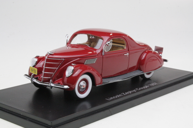 Lincoln Zephyr 1937, tummanpunainen - Sulje napsauttamalla kuva