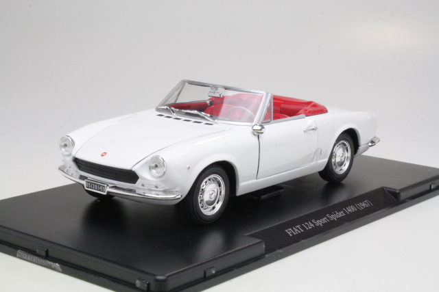 Fiat 124 Spider 1400 1967, valkoinen - Sulje napsauttamalla kuva