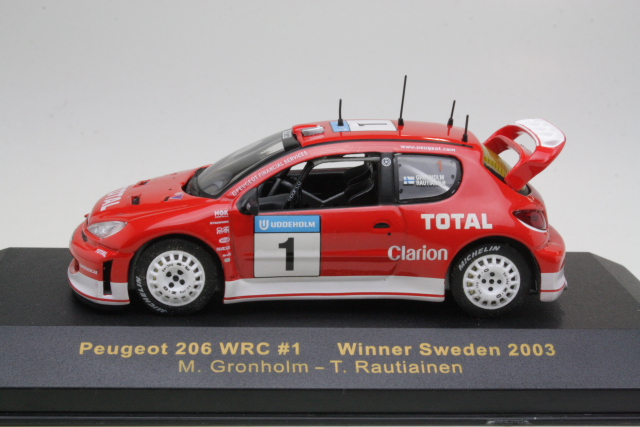 Peugeot 206 WRC, 1st. Sweden 2003, M.Gronholm, no.1 - Sulje napsauttamalla kuva