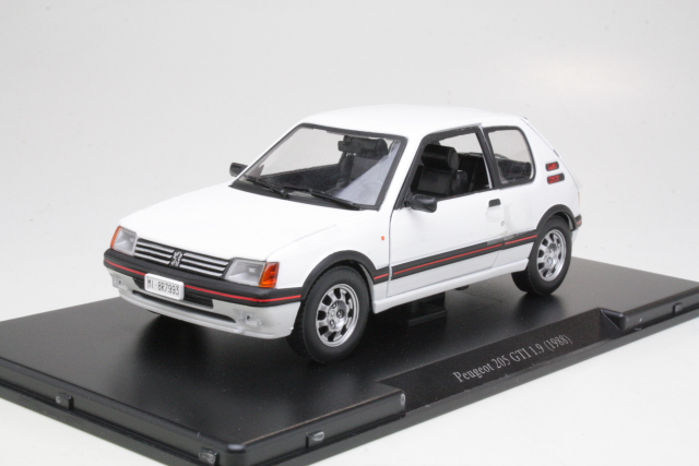 Peugeot 205 GTi, valkoinen - Sulje napsauttamalla kuva