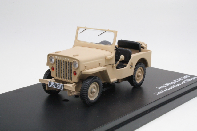 Willys Jeep CJ-3B 1953, hiekanruskea - Sulje napsauttamalla kuva