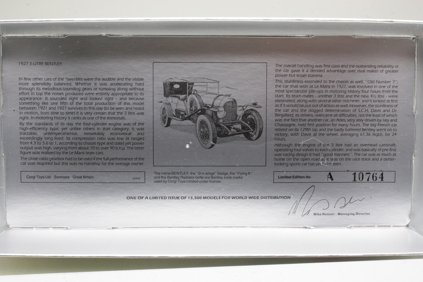 Bentely 3 litre 1927, vihreä