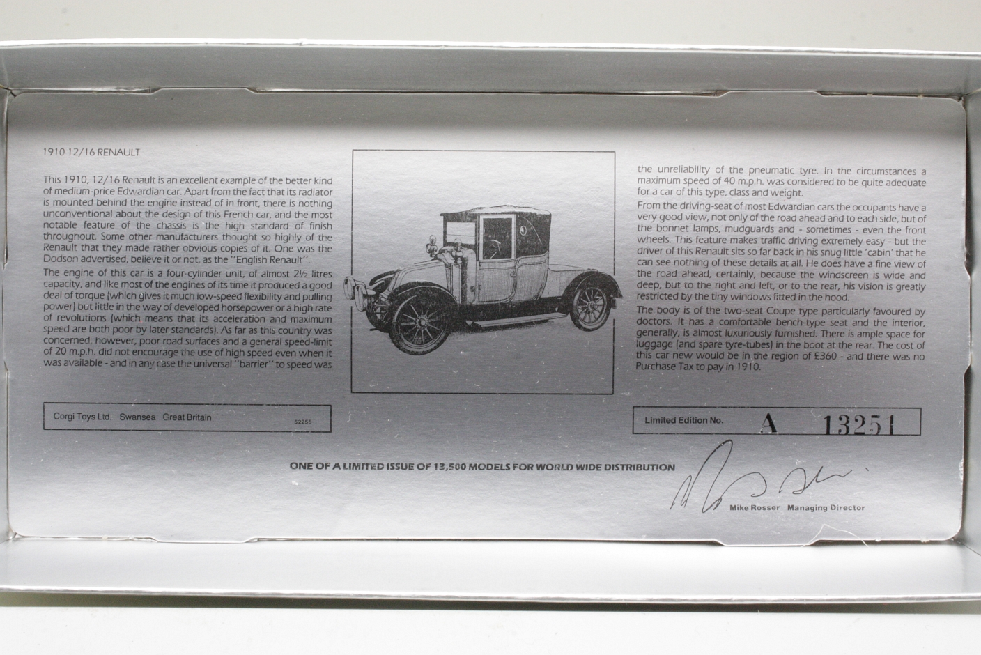 Renault 12/16 1910, keltainen