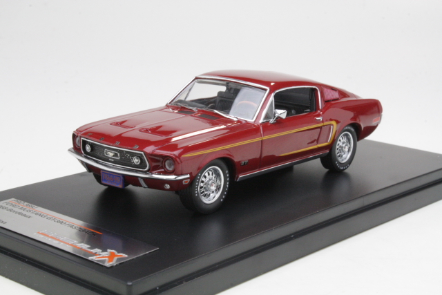 Ford Mustang GT-390 Fastback 1968, tummanpunainen - Sulje napsauttamalla kuva