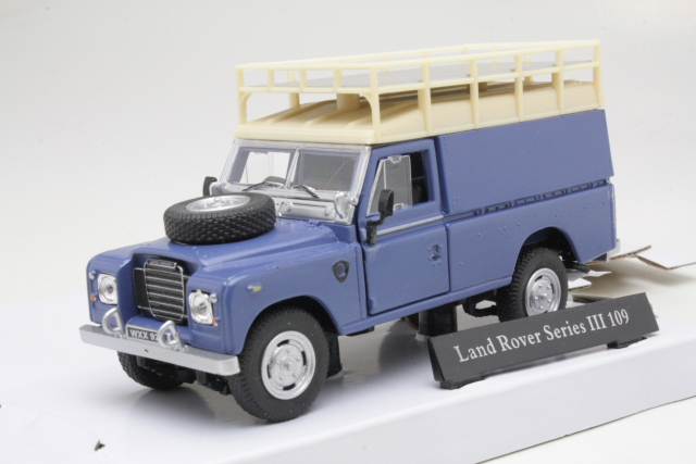 Land Rover Ser.3 109 "with Roofrack", sininen - Sulje napsauttamalla kuva