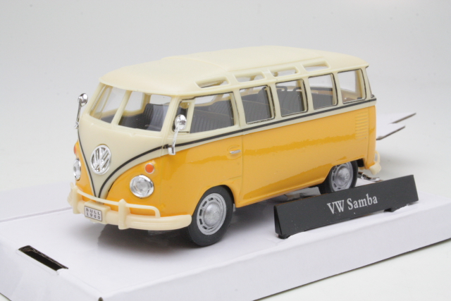 VW T1 Samba Bus, keltainen - Sulje napsauttamalla kuva