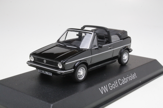 VW Golf 1 Cabriolet 1981, musta - Sulje napsauttamalla kuva