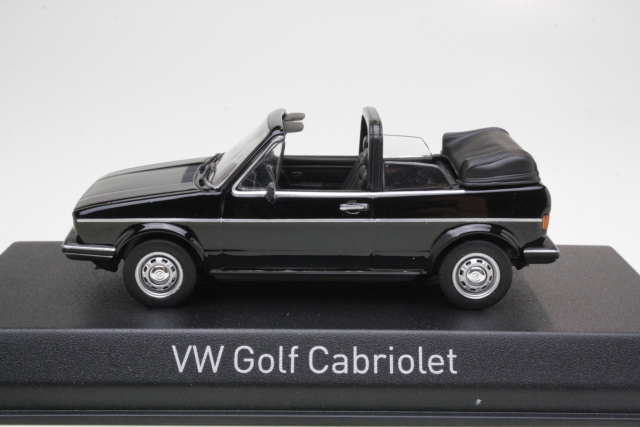 VW Golf 1 Cabriolet 1981, musta - Sulje napsauttamalla kuva