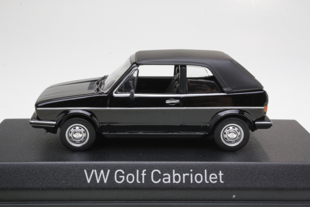 VW Golf 1 Cabriolet 1981, musta - Sulje napsauttamalla kuva