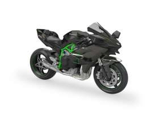 Kawasaki H2R 2015, musta/vihreä - Sulje napsauttamalla kuva