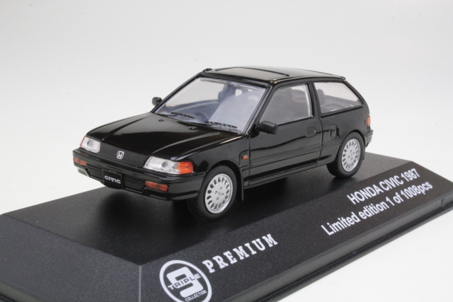 Honda Civic 1987, musta - Sulje napsauttamalla kuva