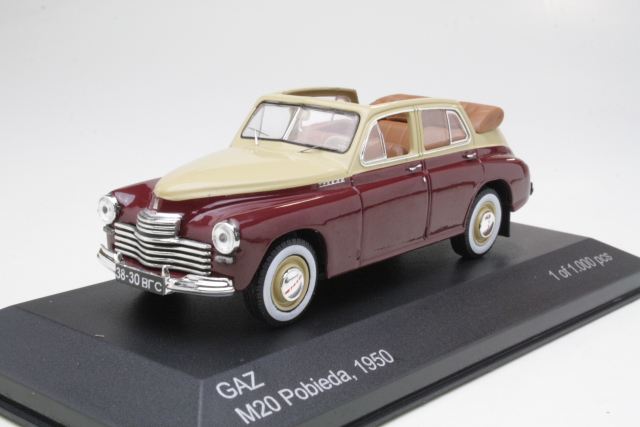 GAZ M20 Pobieda Convertible 1950, beige/punainen - Sulje napsauttamalla kuva