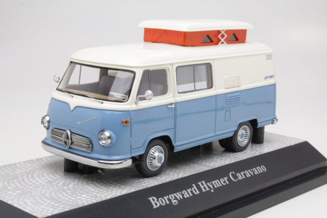 Borgward Hymer Caravano, sininen/valkoinen - Sulje napsauttamalla kuva