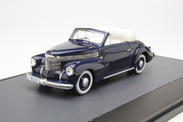 Opel Kapitan Hebmuller Convertible 1940, tummansininen - Sulje napsauttamalla kuva