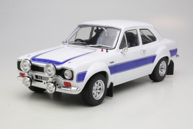 Ford Escort Mk1 RS2000 1974, valkoinen/sininen - Sulje napsauttamalla kuva