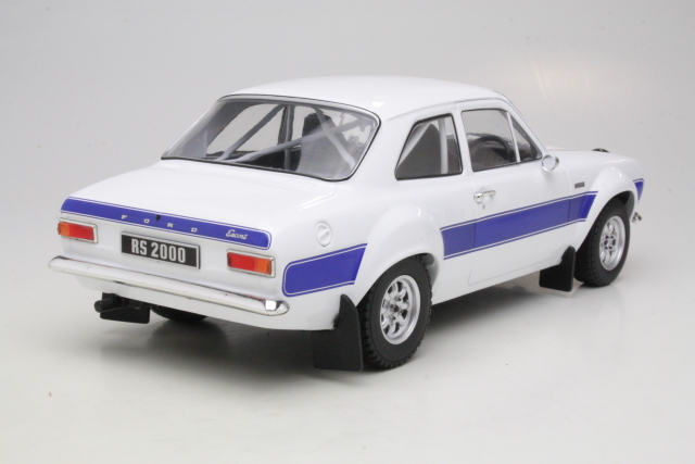 Ford Escort Mk1 RS2000 1974, valkoinen/sininen - Sulje napsauttamalla kuva