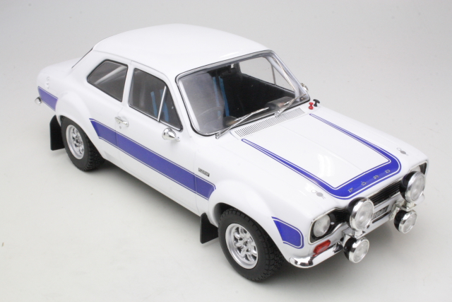 Ford Escort Mk1 RS2000 1974, valkoinen/sininen - Sulje napsauttamalla kuva